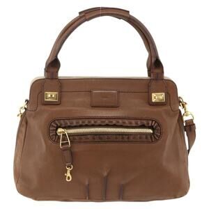 Chloe Leather Margaret Handbag Brown